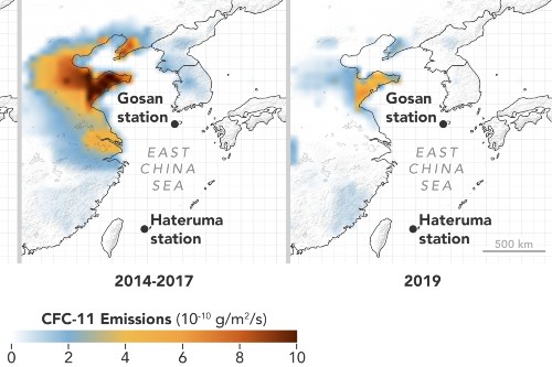 CFC-11 emissions map